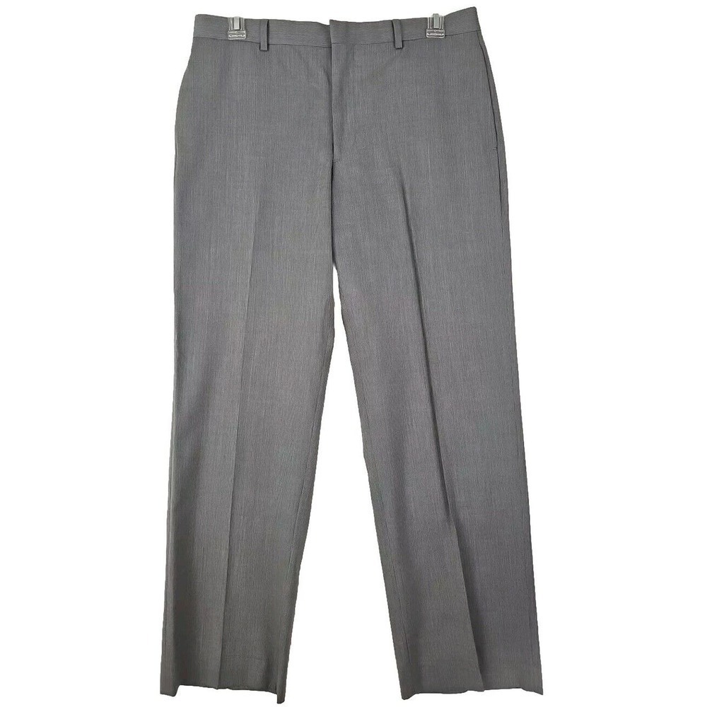 Banana Republic ~Men's Size 35/32~ Gray Striped Prit Modern Fit Wool Blend Pants